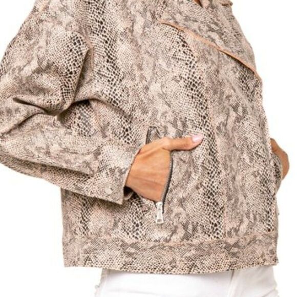 Love Token Anthony Snake Skin Print Jacket - Picture 2 of 2